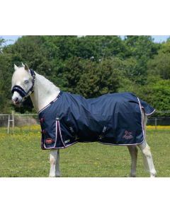 Gallop Ponie Duraproof 50g  5-point Standard Neck Turnout - Navy - 5'3"