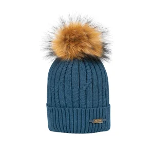 Coldstream Lamberton Bobble Hat - Cool Slate Blue