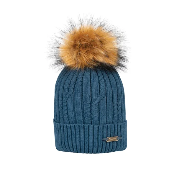 Coldstream Lamberton Bobble Hat - Cool Slate Blue