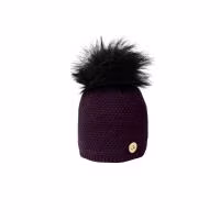 Coldstream Polwarth Bobble Hat - Mulberry Purple
