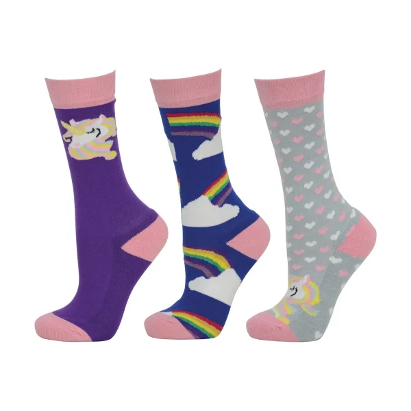 HyFashion Unicorn Socks - 3 Pack - Maids 10-3