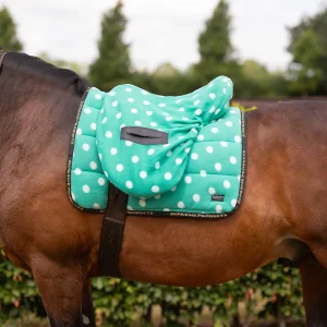 Supreme Products Ride on Dotty Fleece Saddle Cover - Gorgeous Green