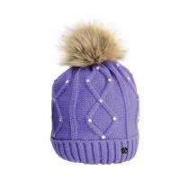 Hy Equestrian Dakota Diamante Bobble Hat - Ultra Violet