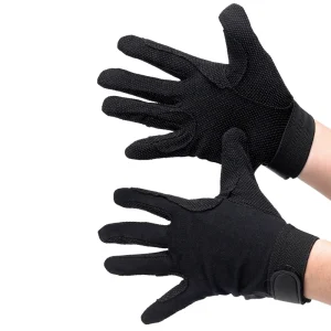 Hy Equestrian Cotton Pimple Palm Gloves - Black