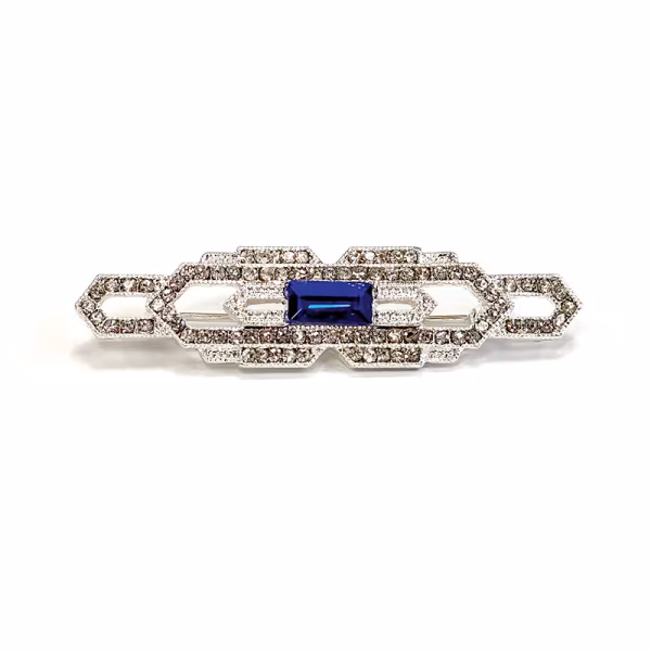 Equetech Tiffany Style Stockpin - Silver & Sapphire