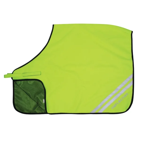 Reflector Quarter Mesh Exercise Sheet by Hy Equestrian - Yellow