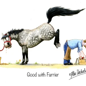 Alex Underdown Greetings Card - Good With The Farrier
