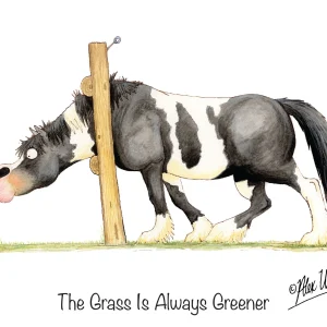 Alex Underdown Greetings Card - Grass Is Always Greener