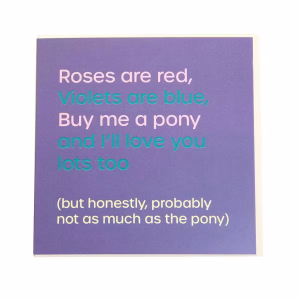 Gubblecote Greetings Card - Roses Are Red