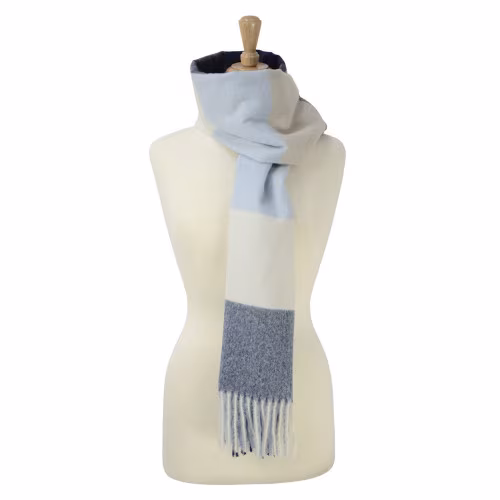 Hy Equestrian Cumbria Soft Touch Scarf - Navy/Beige/Lightblue