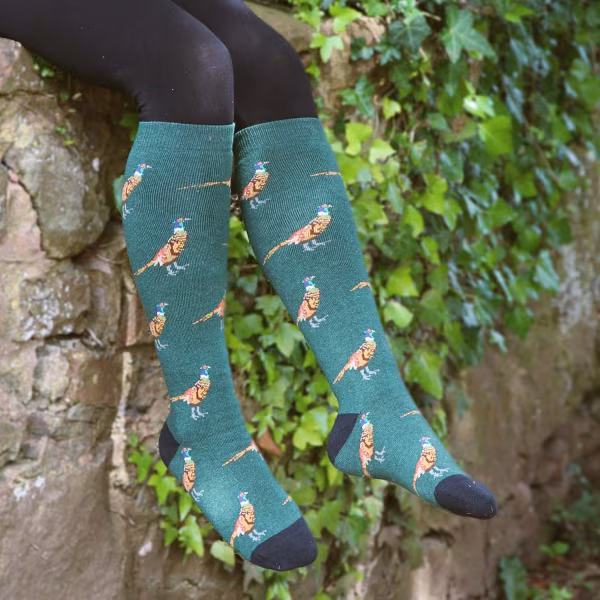 Bartleby Funky Welly Socks  - Country Pheasant
