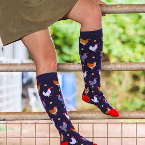 Bartleby Funky Welly Socks  - Colourful Chickens
