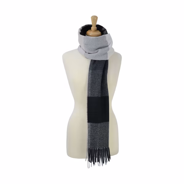 Hy Equestrian Cumbria Soft Touch Scarf - Black/White/Grey