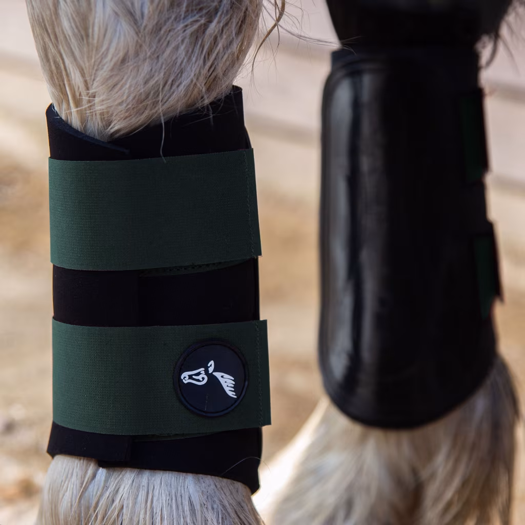 Gallop GP Brushing Boots - Black/Green