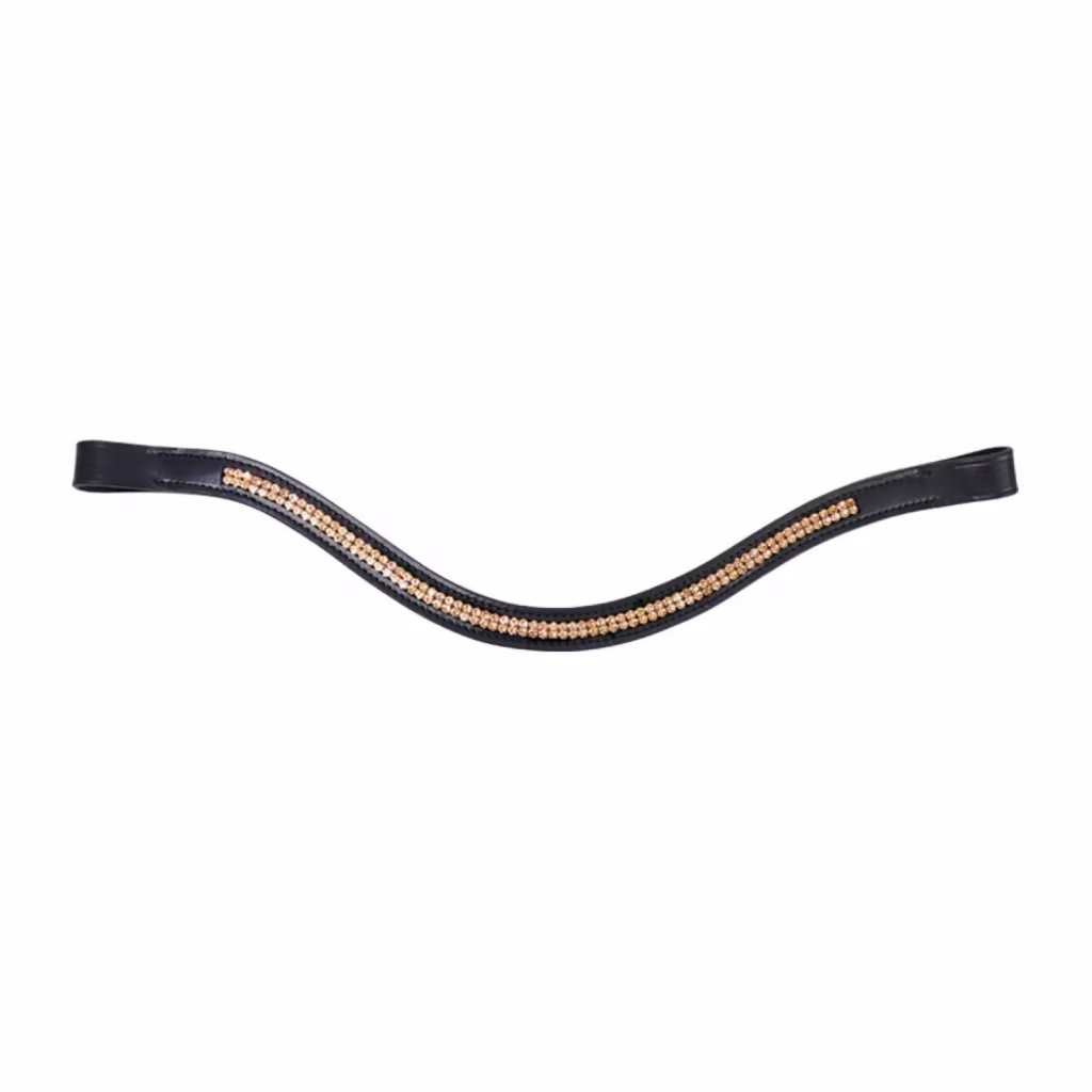 Hy Equestrian Rosciano Browband - Black/Rose Gold