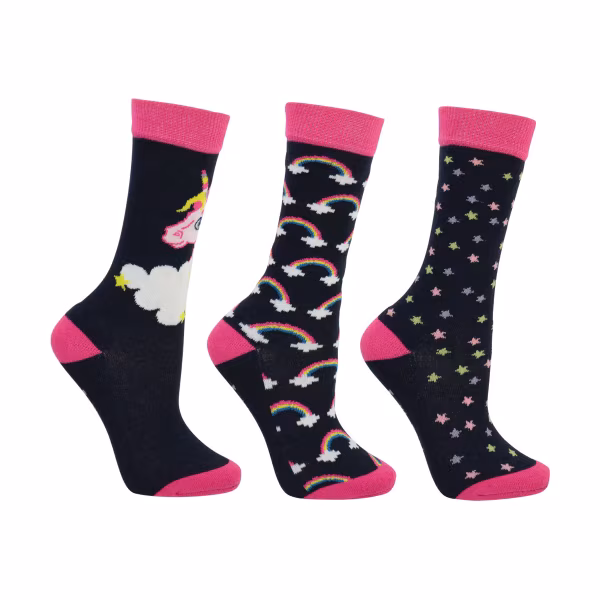 Little Rider Little Unicorn Bamboo Socks - 3 Pack - Childs 8-12