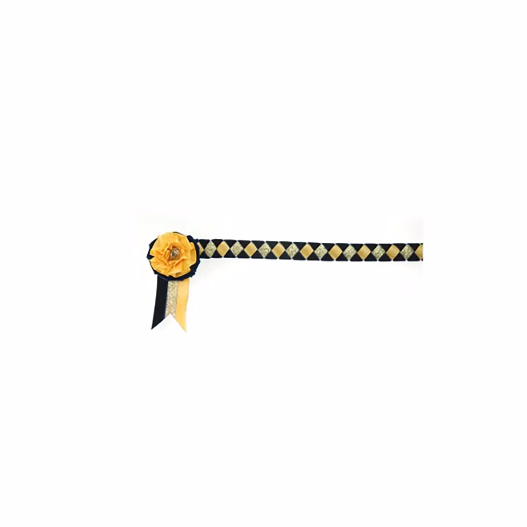 Showquest Newport Browband - Navy/Sunshine/Gold