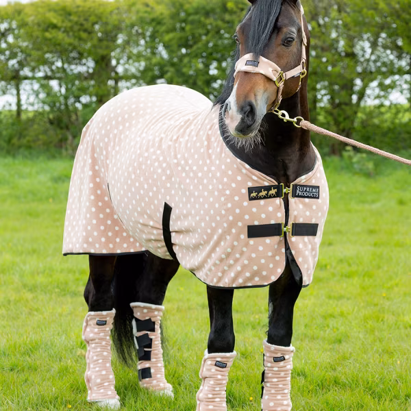 Supreme Products Dotty Fleece Rug - Luxurious Latte