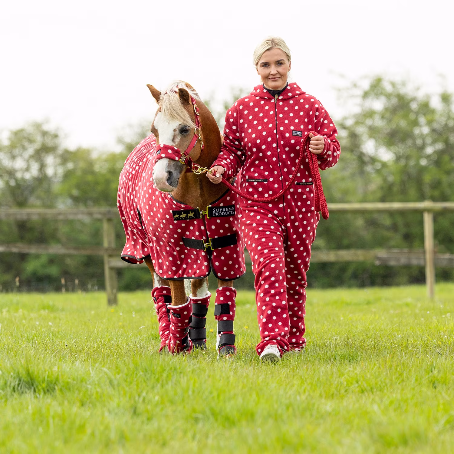 Supreme Products Dotty Fleece Boots - Rich Raspberry - Image 2