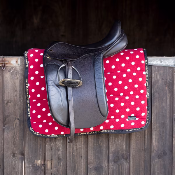 Supreme Products Dotty Fleece Saddle Pad - Rich Raspberry