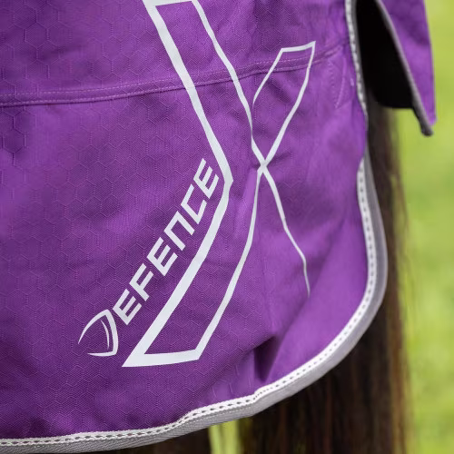 DefenceX Shield 100g Turnout Rug with Detachable Neck - Purple - Image 4