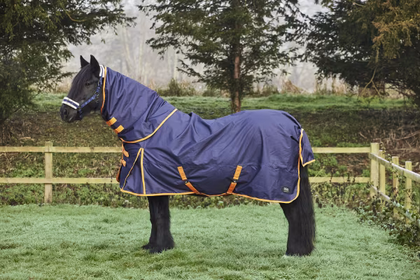 Firefoot Turnout Rug 0g Detachable Neck - Navy/Orange