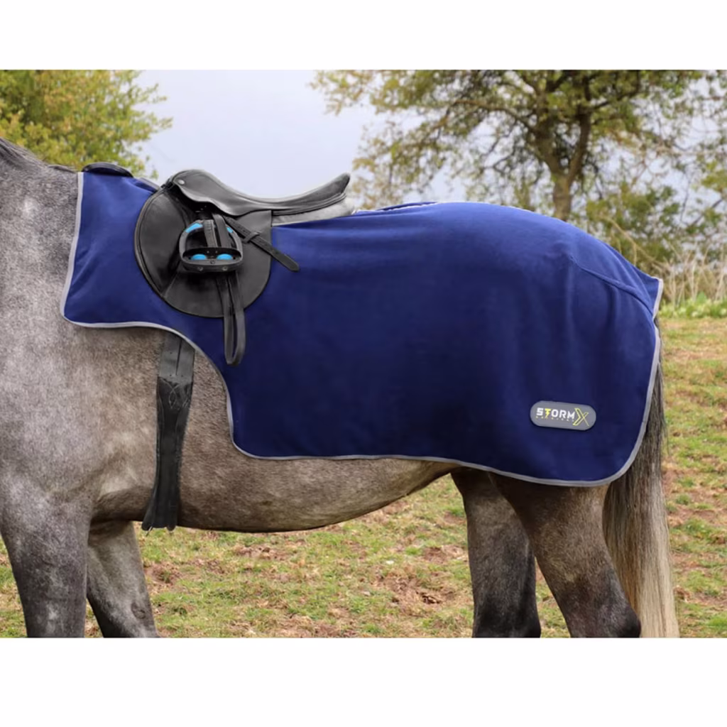 StormX Original Fleece Exercise Sheet  - Navy/Grey