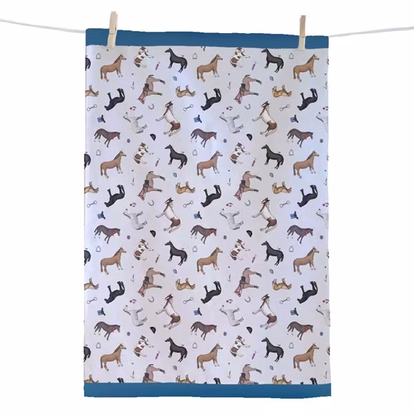 Elico Horse Design Cotton Tea Towel