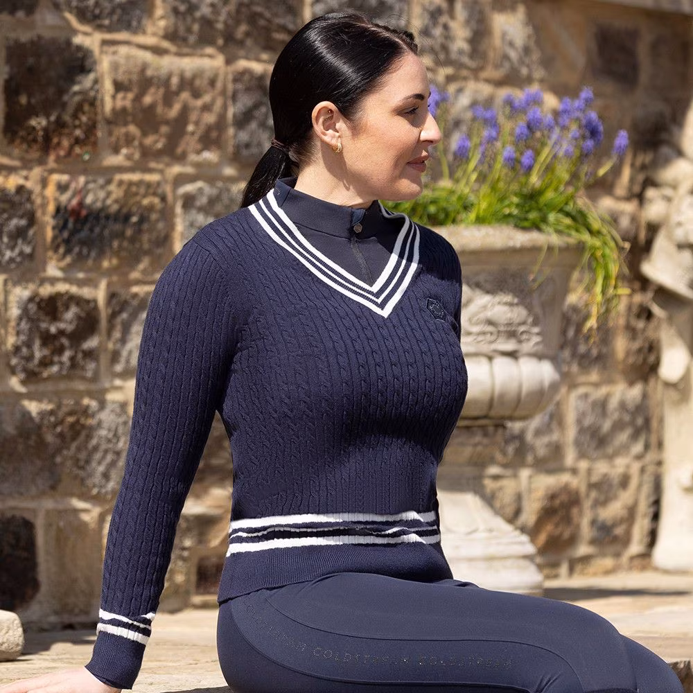Coldstream Horndean Knitted V-Neck Jumper - Navy - Image 2