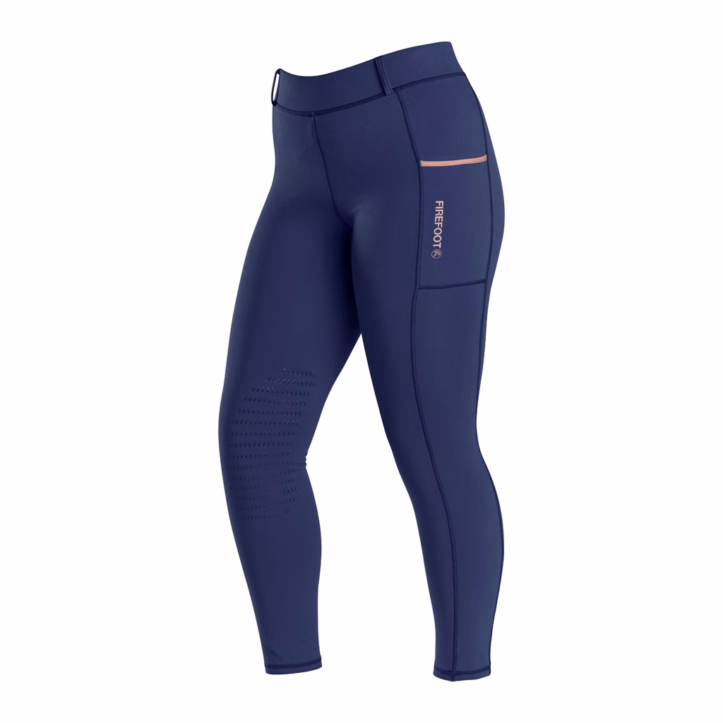 Firefoot Helmsley Full Seat Riding Tights - Ladies - Navy/Rose Gold