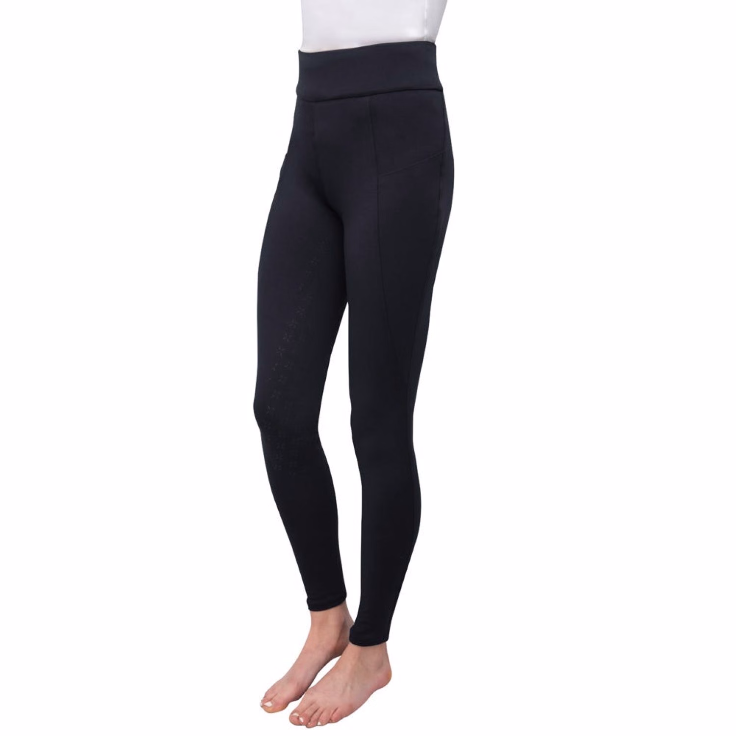 Hy Equestrian Melton Riding Tights - Adult Black - Image 2