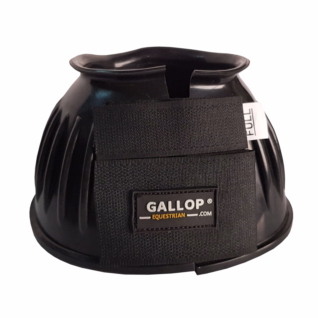 Gallop Double Taped PVC Ribbed Over Reach Boots - Black